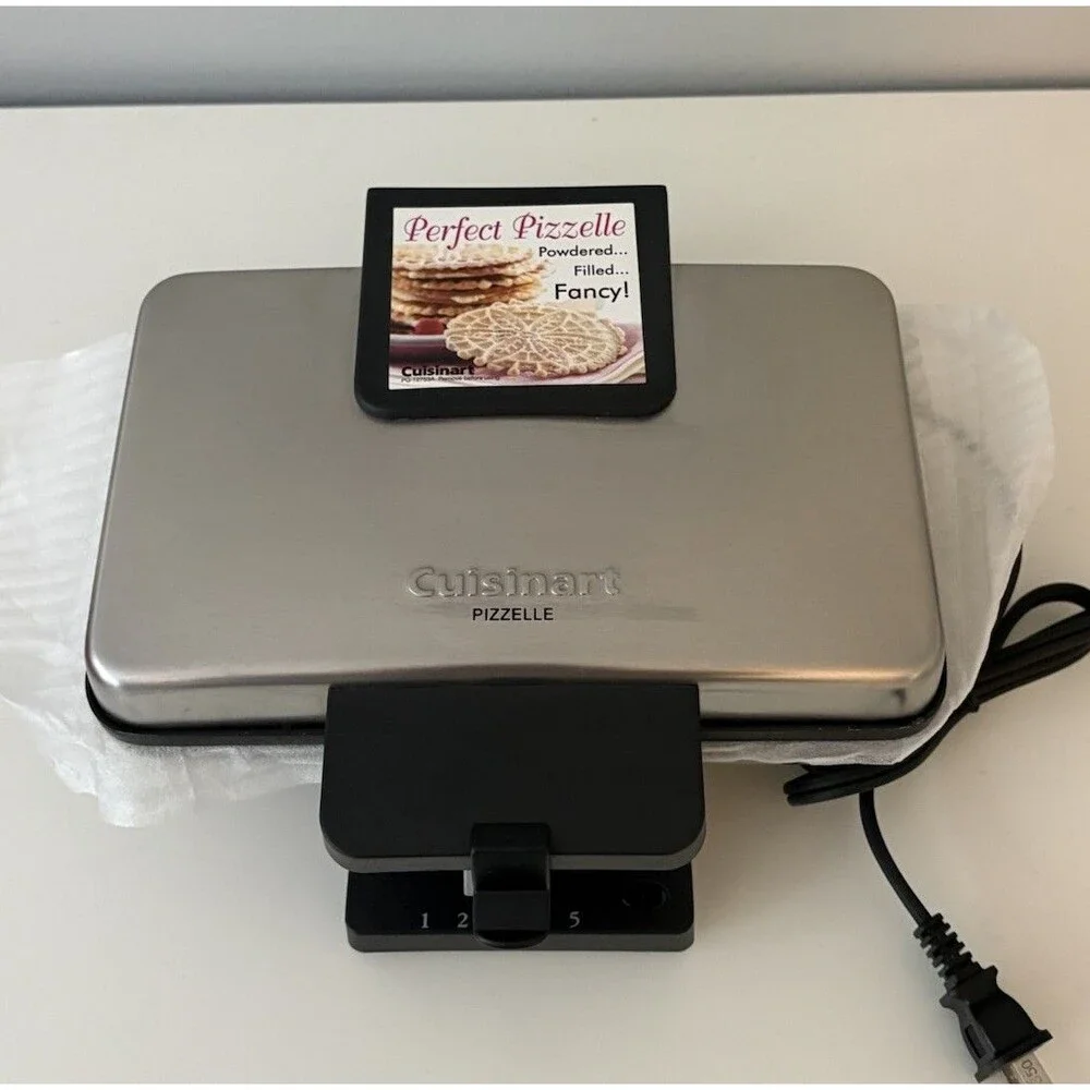 Cuisinart WM-PZ2 Pizzelle Waffle Maker Nonstick Temp Control 800W 2-Capacity New